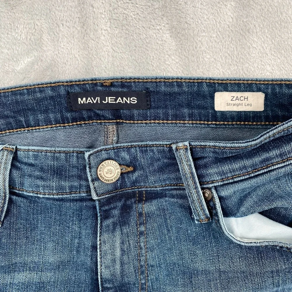 Mavi Jeans Zach Mens 33x32‎ (33x29) Blue Straight Leg Stretch Lightweight Denim
